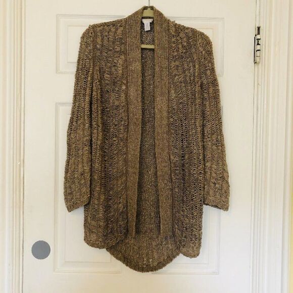 Chicos Womens Cardigan Chunky Knit Travel Size 2 - Picture 1 of 8
